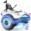 Image de Hoverboard Bleu + Kart Noir pour Enfants, 2 roues de 6,5 pouces Haut-parleur Bluetooth, Gokart Gyropode Lumières LED