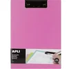 Image de Porte-bloc - Pour documents A4 - Avec rabat - Clip métal noir - PVC - Rose