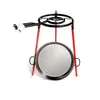 Image de Kit Poele A Paella Polie 46cm Avec Trépied Et Bruleur Gaz 400mm Vaello