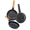 Image de 3 poêles en Aluminium fondu Efficient Orange avec Anti-adhésif Teflon Platinum Plus Moderne 18-22-26 cm Noir