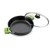 Image de Soutien-gorge avant peu profonde cocotte avec couvercle en verre et poignées en silicone, noir, 36 cm