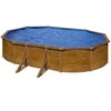 Image de Piscine ovale acier Pacific imitation bois - 6,10 x 3,75 x 1,20 m