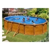 Image de Piscine acier aspect bois Mauritius ovale 6,34 x 3,99 x 1,32 m - Gré
