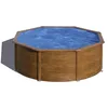 Image de Gre KIT350W Pacific - Piscine Hors-Sol en Acier, Piscine Ronde avec Structure en Acier Imitation Bois. Piscines Hors-Sol pour Jardin, Ø350 x 120 cm en occasion ou reconditionné