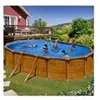 Image de Piscine acier aspect bois Mauritius ovale 6,34 x 3,99 x 1,32 m - Gré