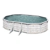 Image de Piscine ovale acier 5,27m x 3,27m x H: 1,22m - Imitation bois Nordique Filtration à sable Renfort apparents