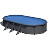 Image de Piscine acier gris anthracite Louko ovale 7,44 x 3,99 x 1,22 m - Gré