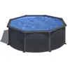 Image de Piscine ronde acier Ø3.70m x H: 1.22m - Gris anthracite - Filtration à sable