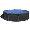 Image de Piscine ronde acier Ø4.80m x H: 1.32m - Gris anthracite - Filtration à sable