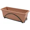 Image de Jardiniere 50x20cm avec plateau et support balcon - Terracotta