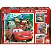 Image de Puzzle 4 en 1 de 12 à 25 pièces progressifs Educa Cars Rouge 32x22x5 cm 641010