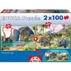 Image de Puzzle de 2 x 100 pièces Educa Dinoworld Multicolore 22x32x5 cm 641412
