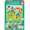 Image de Puzzle de 6-9-12-16 pièces progressifs ferme Educa Multicolore 20x31x7 cm 641656