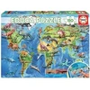 Image de Educa - Puzzle - 150 Mappemonde Dinosaures