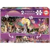 Image de Puzzle de 2 x 100 pièces Educa Panorama Hadas Multicolore 22x32x5 cm 636395