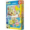 Image de Lot de 200 pièces de puzzle double Bob l'éponge Educa Multicolore 29x33x5 cm 636502