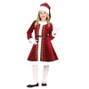 Image de déguisement mère noël luxe velours fille - 7/9 ans - rouge - guirma 44029