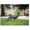 Image de Paon décoratif stylisé en acier pour jardin