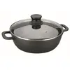 Image de Faitout bas 32 cm en fonte d'aluminium couvercle en verre - - Noir - Fonte Aluminium