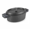 Image de Cocotte ovale 3.5 litres en fonte d'aluminium avec couvercle - - Noir - Fonte D'aluminium