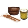 Image de Coffret cadeaux 2 bols et 2 cuillères en coco et une bougie Aloe