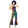 Image de Combinaison Disco - Funky Rainbow - Femme Taille : L - 40/42 - Déguisements et fêtes