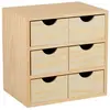 Image de Mini-bloc 6 tiroirs bois 28x28x20cm bloc-3x2