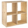 Image de - Etagère cubes en bois brut Dinamic 4 cases