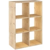 Image de - Etagère cubes en bois brut Dinamic 6 cases