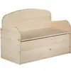 Image de - Banc coffre de rangement en pin brut 78 litres