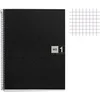 Image de Cahier - A4 (21x29,7cm) - Petits carreaux - 80 pages - couverture en polypro noir - à spirale -