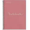 Image de Cahier - A4 - Spirales - Petits carreaux - 80 pages perforées - Rose - Couverture carton