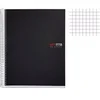 Image de Cahier - A4 (21x29,7cm) - Petits carreaux - 200 pages - couverture en polypro noir - à spirale -