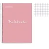 Image de Cahier - A4 (21x29,7cm) - Petits carreaux - 120 pages - couverture en carton rose - à spirale - Notebook