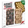 Image de Jeu d'échecs et dames bois complet Cayro Blanc 40x40x4 cm 521047