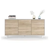 Image de Buffet scandinave ABBY 3 portes L154cm - Blanc et bois