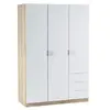 Image de Armoire NINA 3 portes et 3 tiroirs L121 x H180 cm - Blanc et bois
