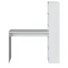 Image de Bureau ADELE avec étagère de rangement réversible intégrée L120cm X P53cm X H144cm - Blanc