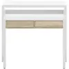 Image de Bureau extensible CLEA 2 tiroirs L99cm - Blanc et bois