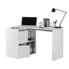Image de Bureau d'angle modulable SMART avec rangement L120cm - Blanc