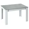 Image de Table a manger extensible - KENDRA - Rectangulaire - Blanc artik et ciment - 4 a 6 personnes - L140/190 x P90 x H78 cm