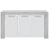 Image de Buffet WENDY 3 portes L144cm - Blanc et béton