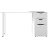 Image de Bureau RUDY réversible avec caisson, 2 tiroirs et 1 porte L138 cm x P60cm - Blanc