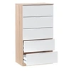 Image de commode 5 tiroirs alaya - 110 x 60 x 40cm - chêne canadian / blanc