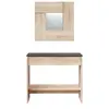 Image de Console d'entrée ELVIE avec tiroir et miroir - Bois
