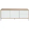 Image de Meuble TV AMAYA 2 portes et 2 tiroirs L130cm - Blanc et Bois