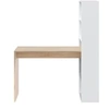 Image de Bureau ADELE avec étagère de rangement réversible intégrée L120cm X P53cm X H144cm - Blanc et Bois