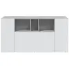 Image de Buffet JOHN 3 portes et 3 niches L150cm - Blanc et béton