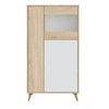 Image de Vitrine LAURA 3 portes avec étagères L77 x H142cm - Blanc et Bois