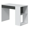 Image de Bureau DOMI avec tiroir et étagère intégrée - Blanc et gris